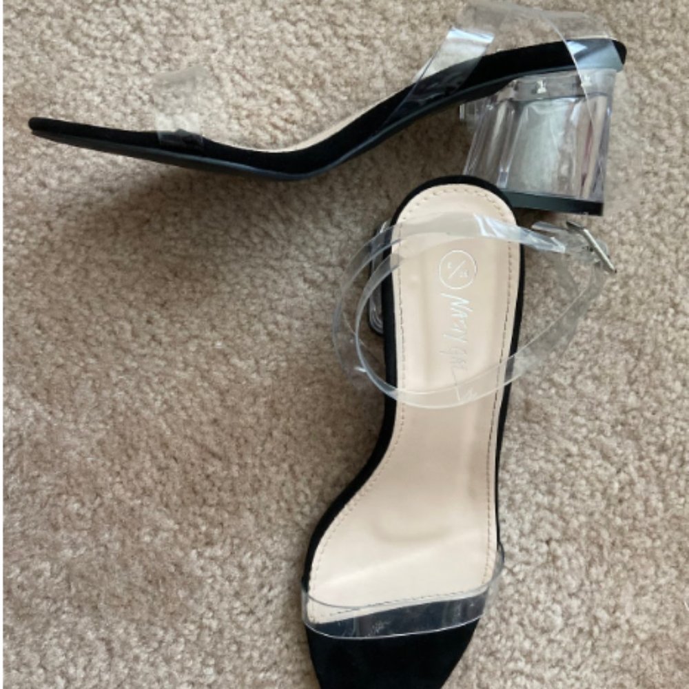 Size 8 Clear Strappy Heels